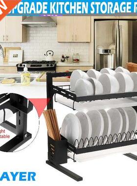 Upgrade Adjustable Kitchen Shelf 2-Layer Stainless Steel