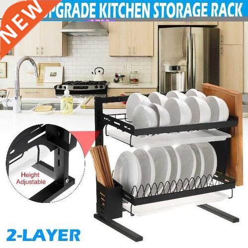 Upgrade Adjustable Kitchen Shelf 2-Layer Stainless Steel