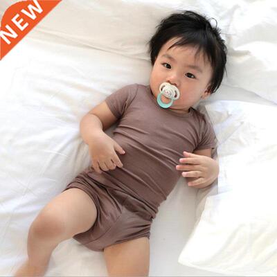 Summer Newborn Baby Girls Boys Clothes Sets Ribbed Cotton Sh