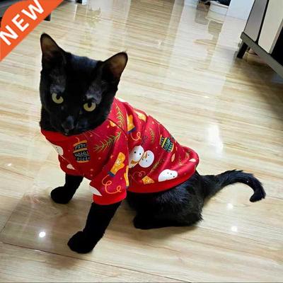 Cartoon Cat Hoodie Sweater Autumn Winter Pet Cat Clothes for