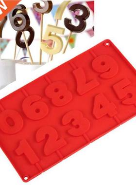 0-9 Numbers Shape Lolli Silicone Mold 3D Hand Made Sucker St