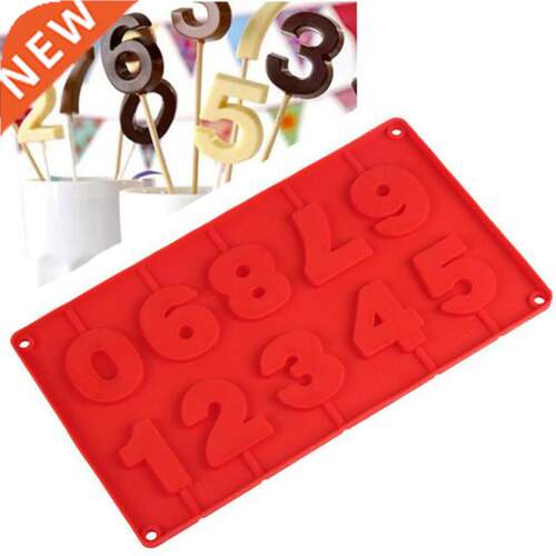 0-9 Numbers Shape Lolli Silicone Mold 3D Hand Made Sucker St