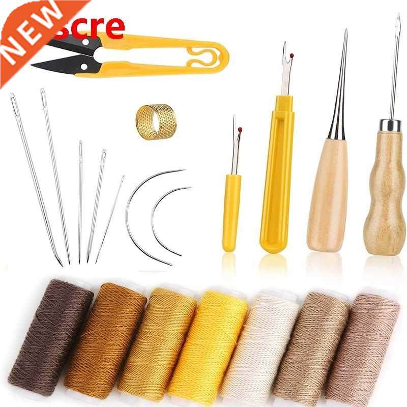 Leather Craft Stitching Tools Set With Hand Sewing Needles A
