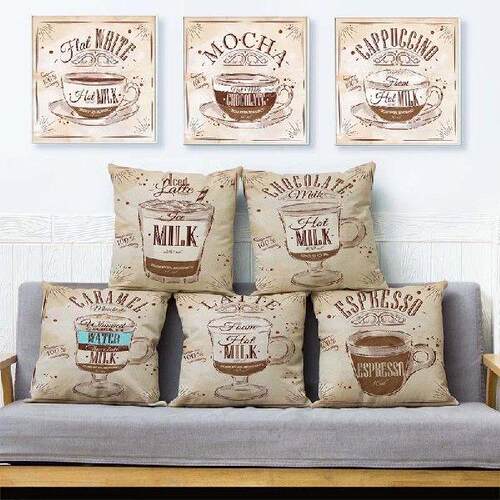 45x45CM Bike t Pattern Cushion Cover Linen Material Sofa