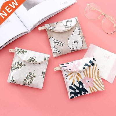 Canvas Ladies Coin Purse Cartoon Sanitary Pad Napkin Key Sto