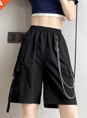Lucyever Harajuku with Chain Cargo Pants Woen 2022 Suer L