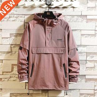 New Spring Autumn Men's Jacket Fashion Casual Setwear Hooded