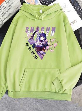 2021 New Fashion Raiden Shogun Genshin Impact Hoodies Loose