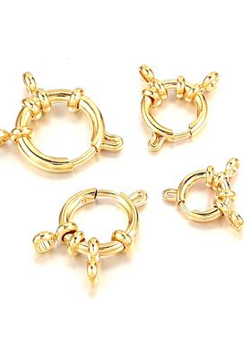 4pcs Stainless Steel Gold Round Spring Clasps Hooks for Brac