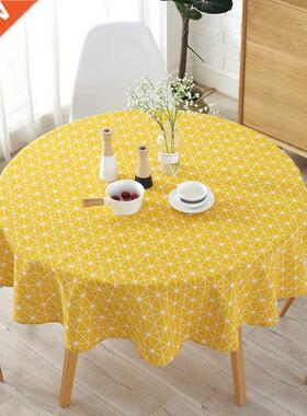 Cotton Lnen Nordc Round Tablecloth Colored Strpe Chrstma