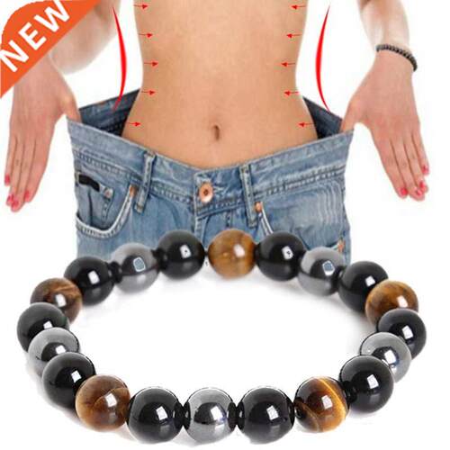 Natural Obsidian Stone Bracelet Magnet Tiger Eye Beaded Brac