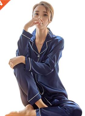 Womens Silk Satin Pajamas Pyjamas Set Sleepwear Pijama Pajam