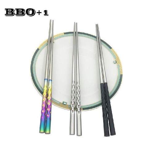 1 pairs Stainless steel Chopsticks Anti-skip Korea Chop