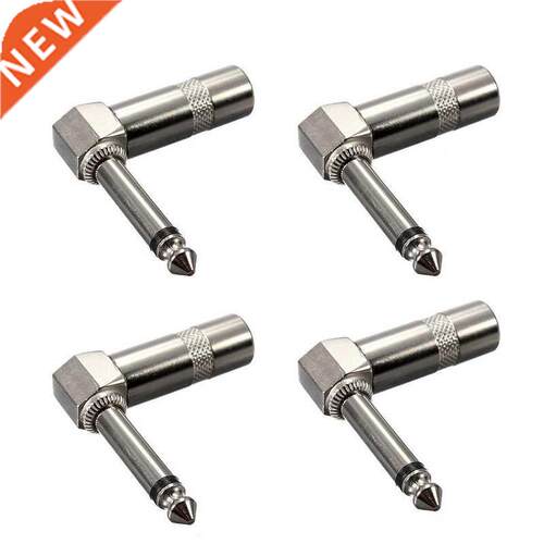 4pcs 1/4 Inch 6.35mm Jack Male Mono Plug L-shape Connector F