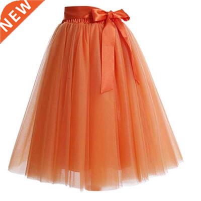 Summer Style 6 Layers Knee Length Tutu Tulle Skirt High Elas