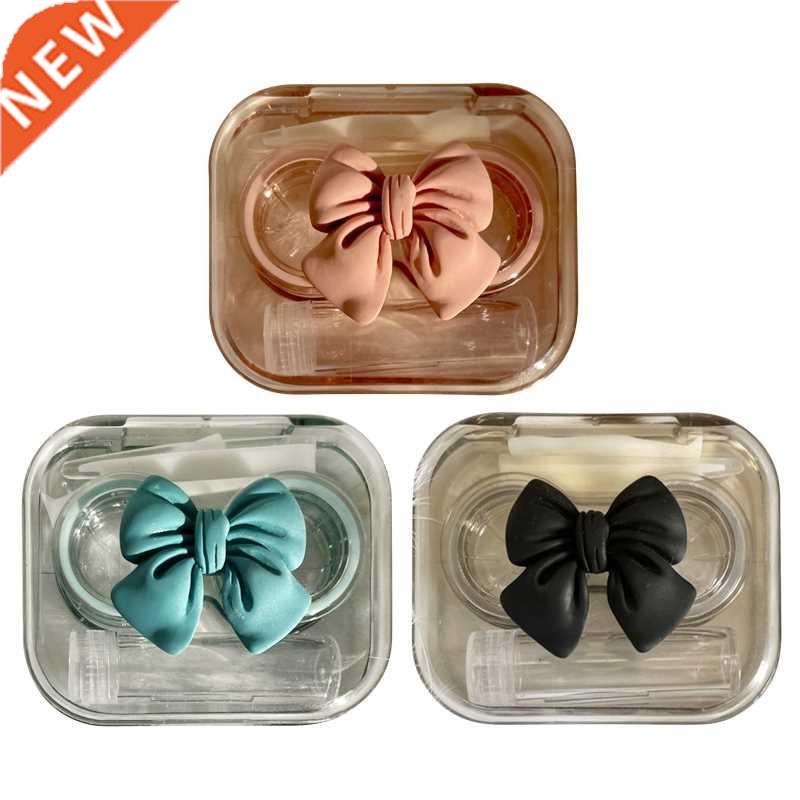Portable Bowknot Contact Lens Box Holder Soak Storage Conta