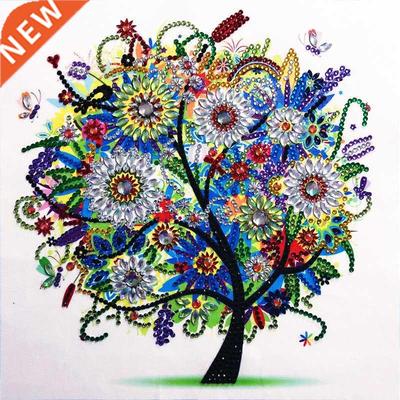5D  Diamond Painting Four Seasons ree Shaped Crystal Rhin