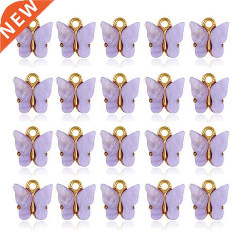 20Pcs Colorful Acrylic Butterfly Charms Pendant Necklace Bra
