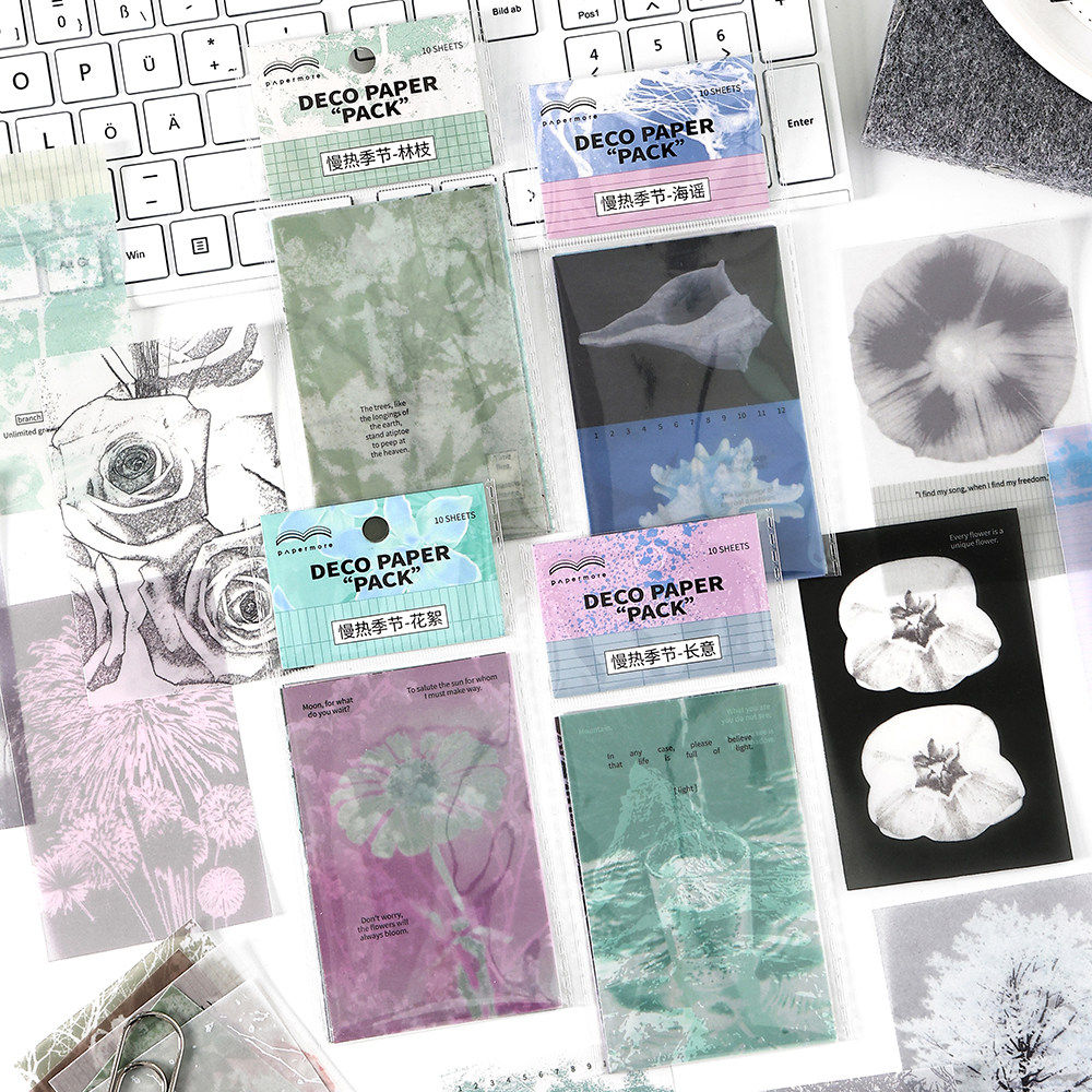 PaperMore慢热季节硫酸纸素材包10张入 ins风复古杂志风景创意手帐无粘性痛包diy可裁剪拼贴背景纸打底装饰纸,文具电教/文化用品/商务用品,便签本/便条纸/N次贴,淘宝优惠券,粉丝福利购,淘宝优惠卷