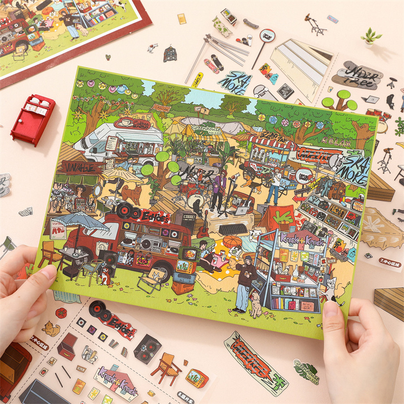 芯陌复古美式造景贴纸