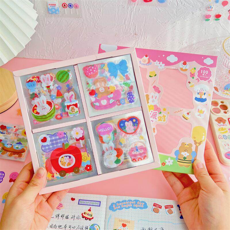 嘟嘟麦100张手账礼盒贴纸不重复