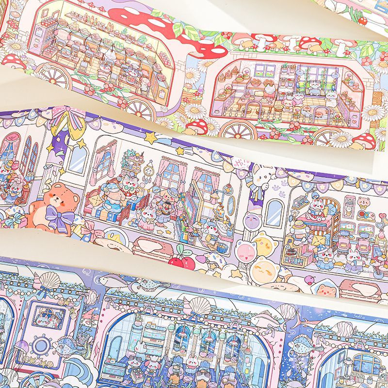 时光列车系列折页造景贴纸