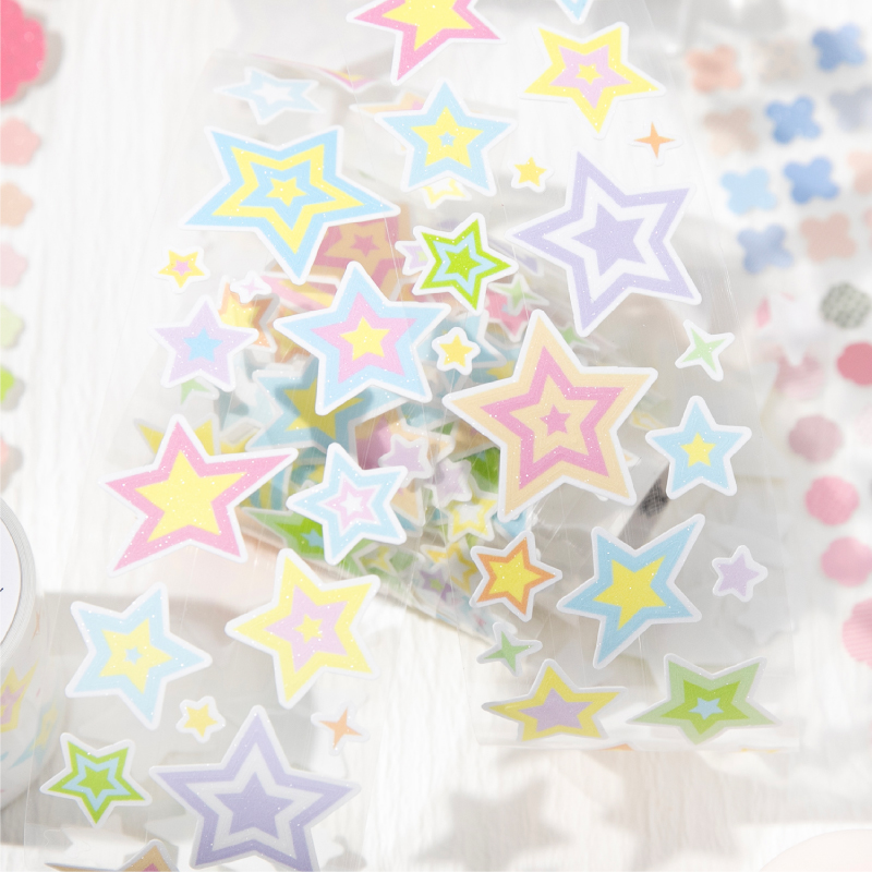 素简色盘·云合成纸闪砂模切胶带