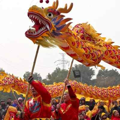 舞龙舞狮道具龙头舞龙服装舞龙灯9节龙国标绸布龙钢丝龙饱满