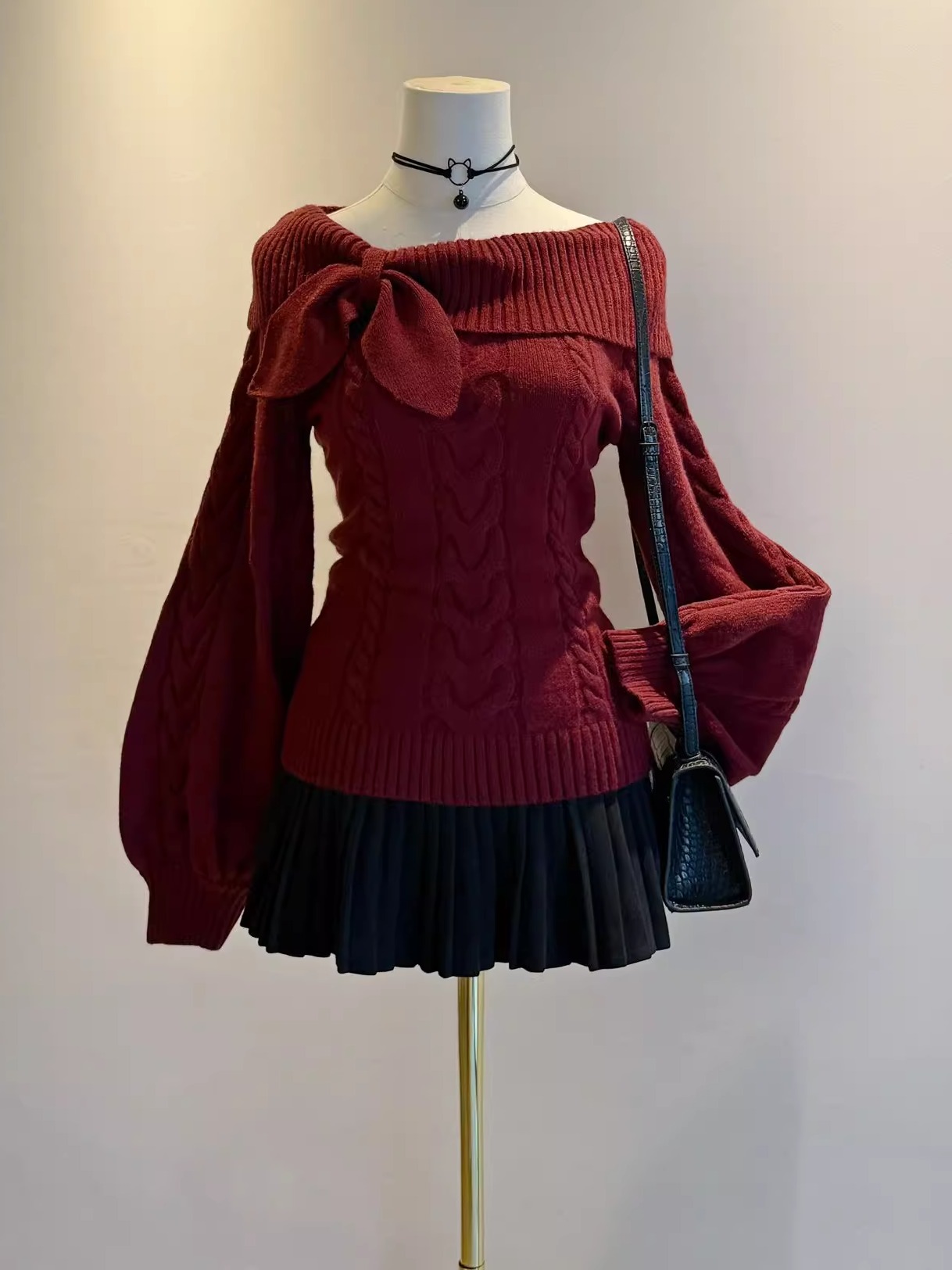 thumbnail for Autumn and winter original old-fashioned rabbit ears vintage sweater Nana wind early autumn college style pullover waist knit sweater girl