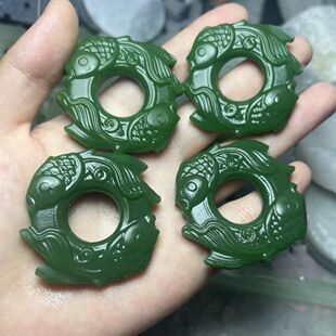 超自然行动组超自然行动组COS道具双鱼玉佩纯天然高冰岫玉玉石镂