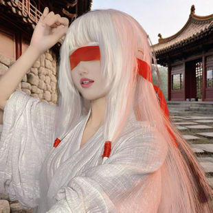 白灵淼cos诡道异仙cos白灵淼假发公主切女长发通用纯白色仿真发全