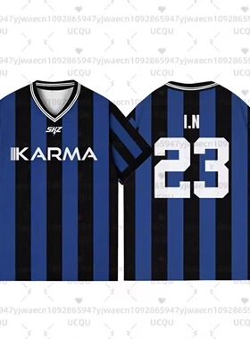 新款Stray Kids KARMA球衣李旻浩金昇玟同款宽松V领短袖应援衣