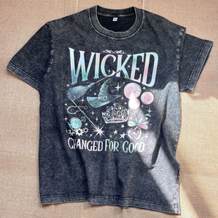 Wicked魔法坏女巫t恤i have been changed for good复古水洗短袖