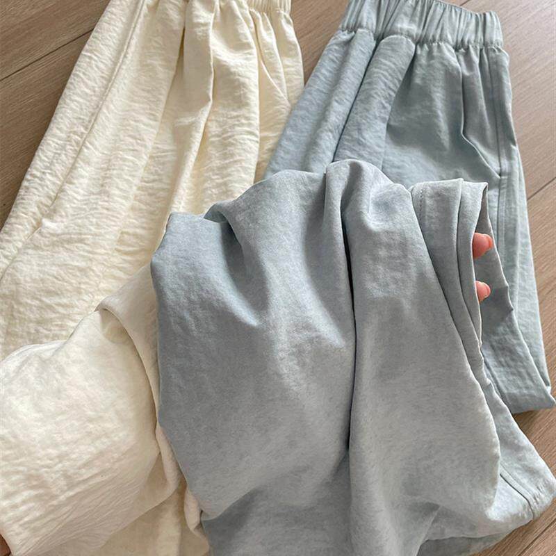 白色奶芙裤子女2026新款春夏季宽松慵懒阔腿裤垂坠感小个子山本裤