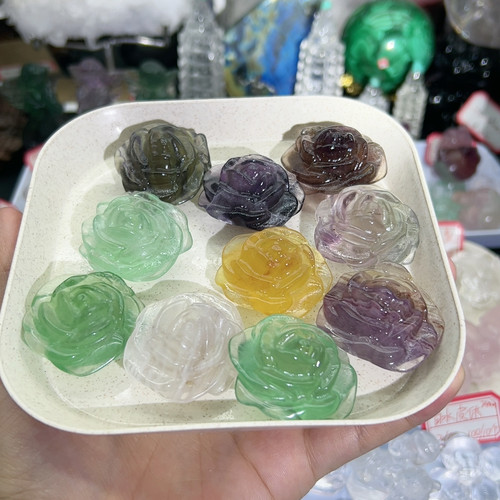 萤石玫瑰花10个
