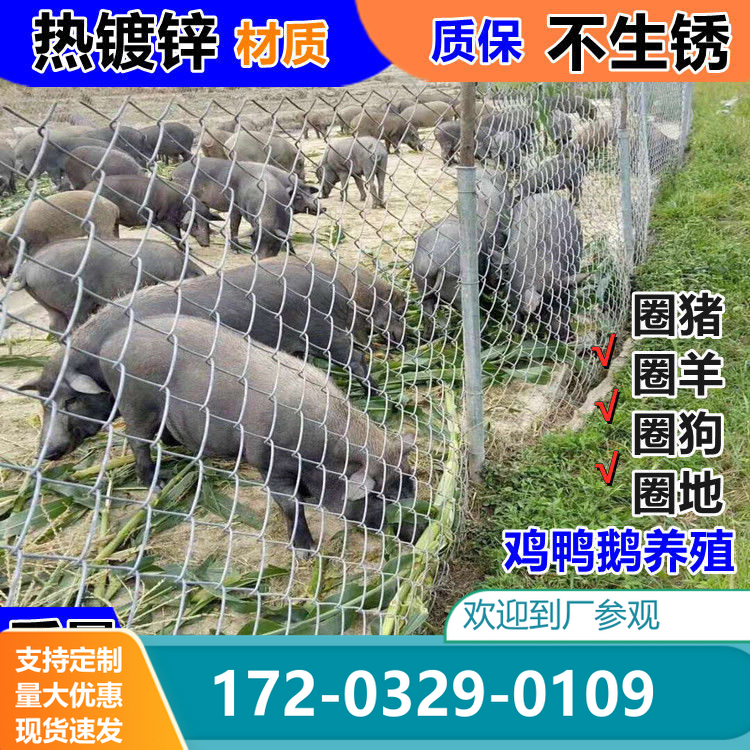 镀锌铁丝网钢丝围栏养猪牛羊勾花网鸡鸭狗养殖网鱼塘果园防护