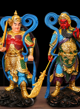 韦驮伽蓝菩萨佛像121619英寸镀金金身家用彩绘供奉树脂韦陀佛像