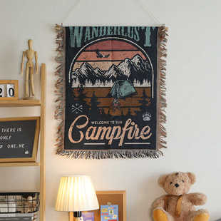 北欧ins风挂布背景布卧室床头装饰布氛围感卡通网红儿童沙发垫毯