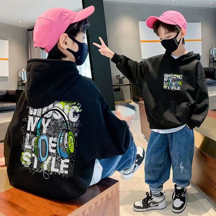 男童加绒卫衣连帽冬款