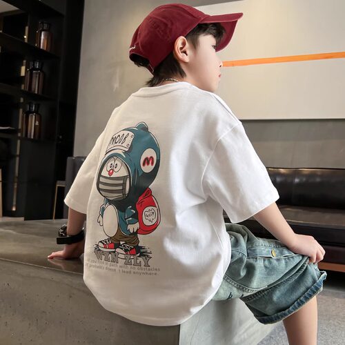 儿童装男童夏装短袖T恤2025新款大童夏季纯棉上衣男孩夏款帅气潮t