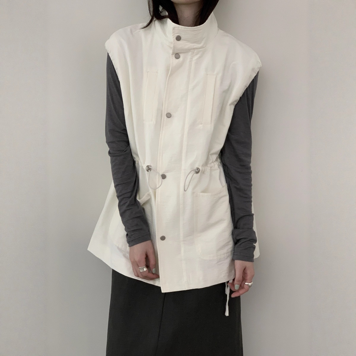 特价不退不换 显瘦大口袋外套女早秋感立领收腰设计马甲14194