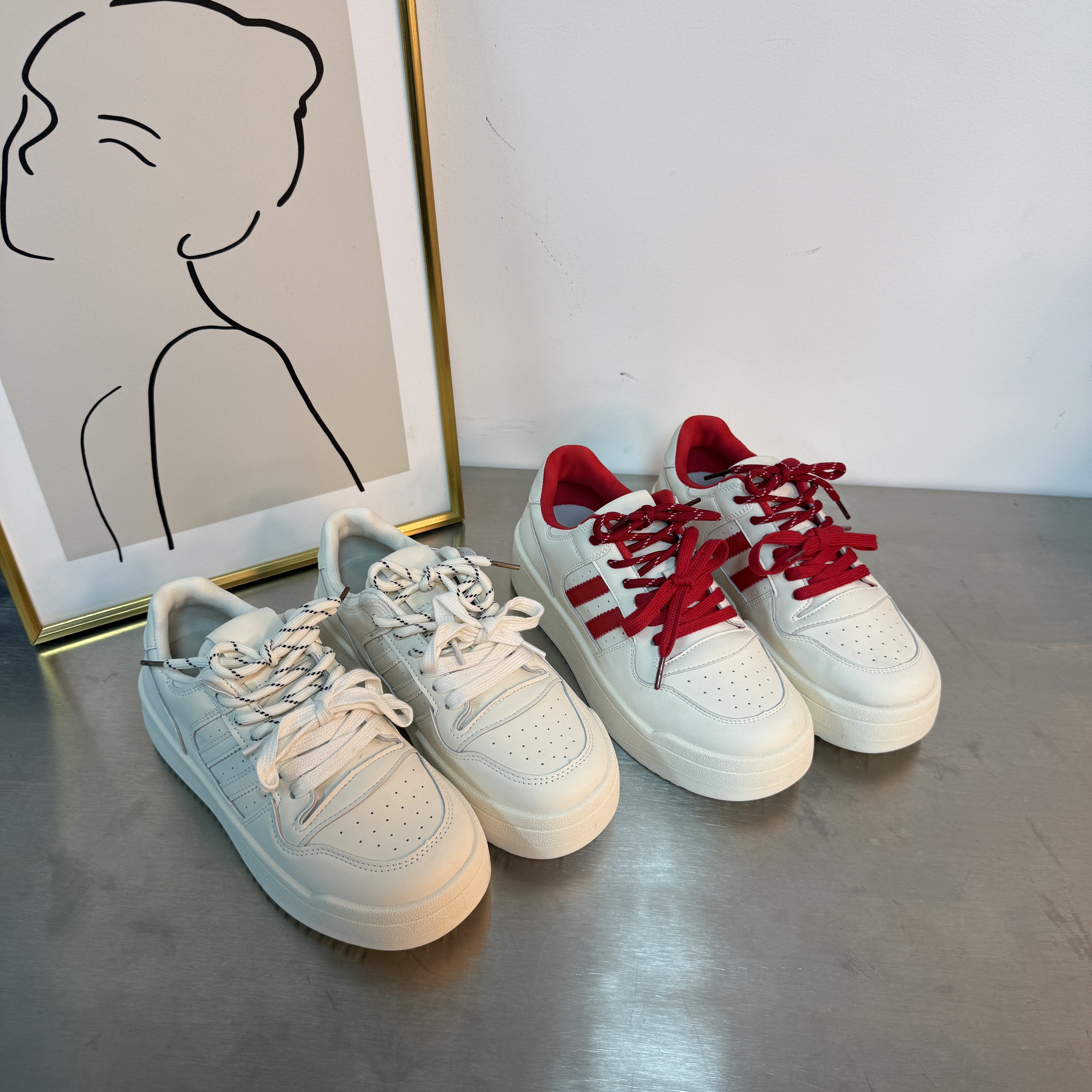 外贸原单2026新款女鞋厚底大白鞋百搭休闲女平底单鞋增高4公分,女鞋,休闲板鞋,淘宝优惠券,粉丝福利购,淘宝优惠卷