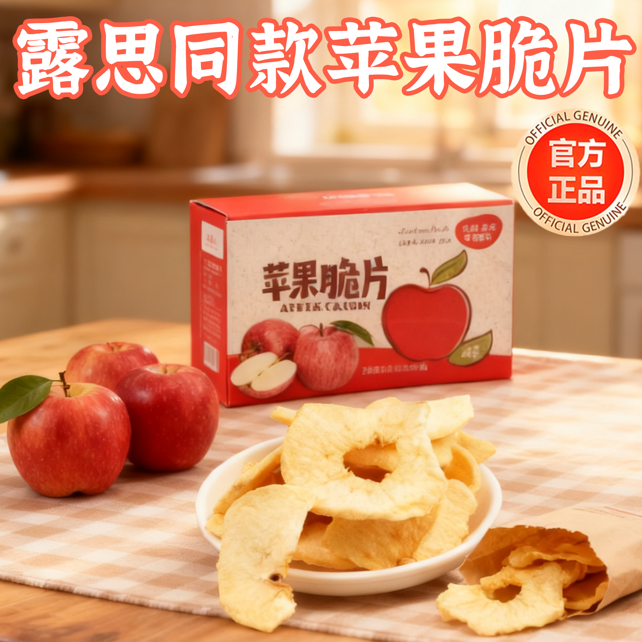 【露思同款】新疆阿克苏特级苹果脆片官方旗舰店礼盒装非油炸冻干