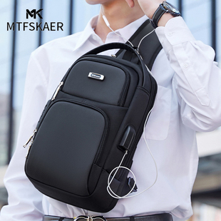 香港MTFSKAER胸包男士 新款 時尚 便攜小背包男包 包包單肩斜挎包男款