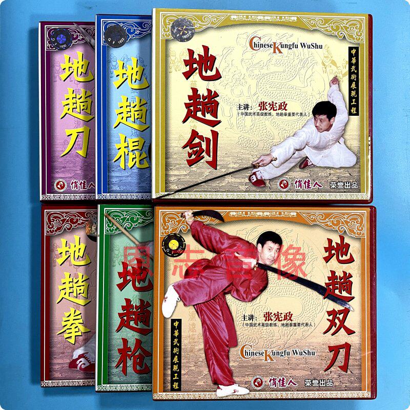 正版武术教学视频 张宪政 地趟拳系列 地趟刀剑枪 棍 12碟VCD光盘