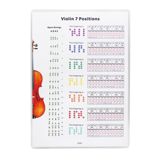 专业小提琴指法图解 把位音位练习表 指板音名图自学习工具配件