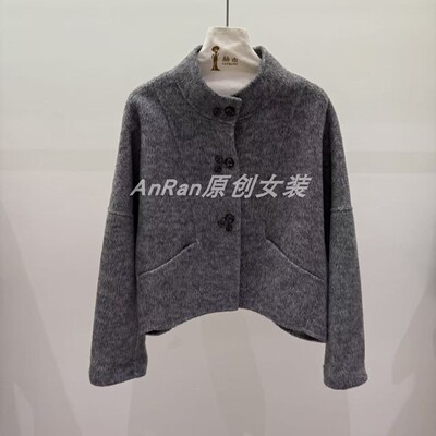 双面羊绒大衣2025秋冬新款韩版时尚休闲立领短款小个子毛呢外套女