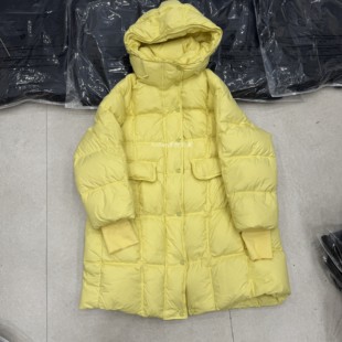 正品chumo70352新款90白鹅绒连帽长款羽绒服女宽松保暖面包服外套