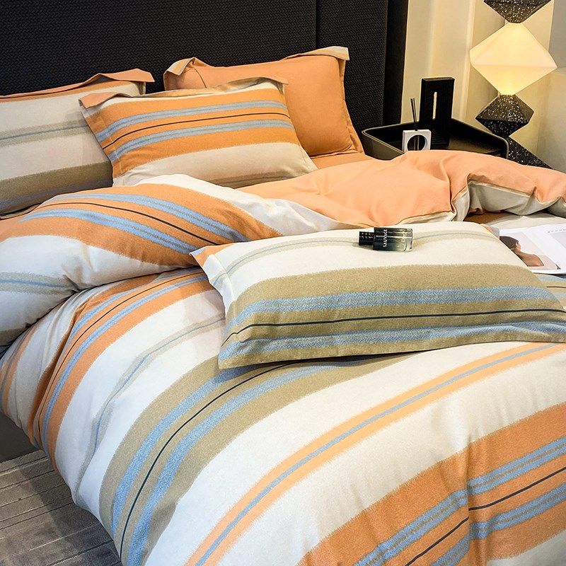 高级感纯棉四件套100全棉u磨毛加厚床笠款单被套南通2023新款床品