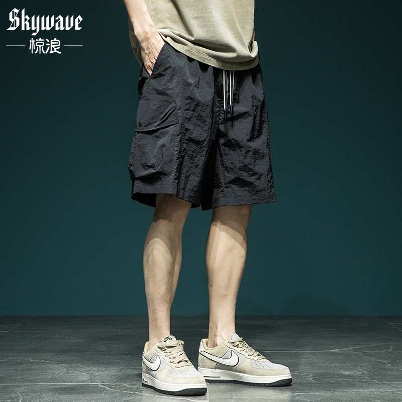 美式户外冰丝短裤男夏季薄款宽松速干工装休闲裤运动透气五分裤子